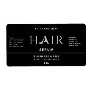 Etiqueta Rótulo de soro de cabelo elegante moderno