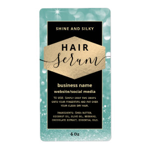 Etiqueta Rótulo de soro de cabelo moderno elegante para sc