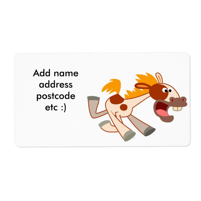 Etiqueta Rótulo de Transporte de Pinto Cavalo Livremente (Frente)