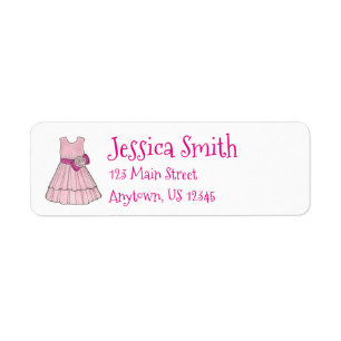 Etiqueta Rótulo de Vestido do Pageant Party Flower Girl