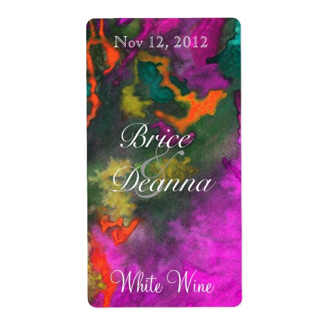 Etiqueta Rótulo de Vinho de Casamento da Fusão Rosa 2 (Frente)