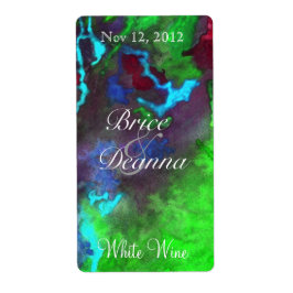 Etiqueta Rótulo de Vinho de Casamento da Fusão Verde 2