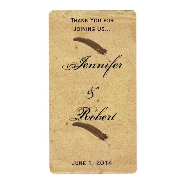 Etiqueta Rótulo de Vinho de Enchimento de Pergaminho de Ele (Frente)