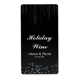 Etiqueta Rótulo de Vinho de Festa com Diamante Brilho Rhine