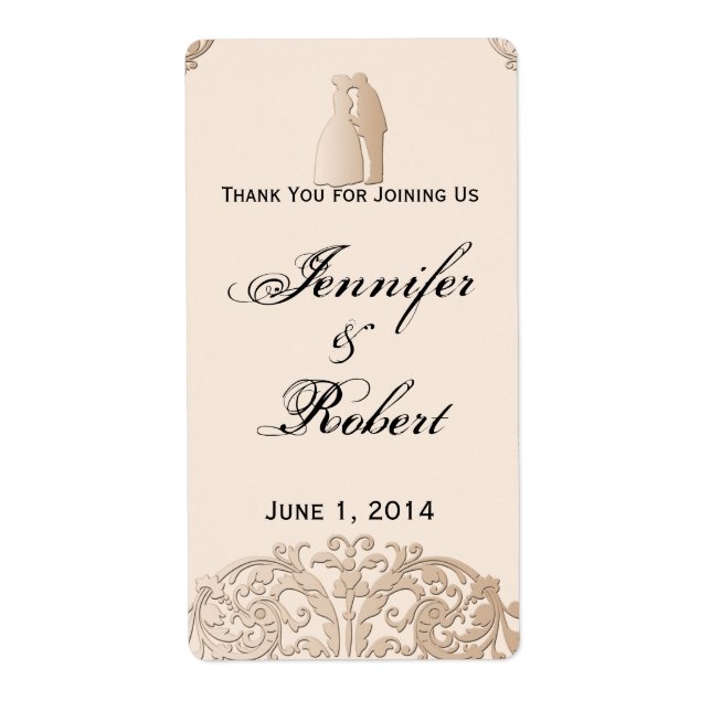 Etiqueta Rótulo de Vinho de Filigre Dourado vitoriano (Frente)