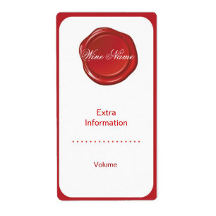 Etiqueta Rótulo de Vinho de Seda Vermelha