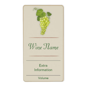 Etiqueta Rótulo de Vinho de Uva Branca