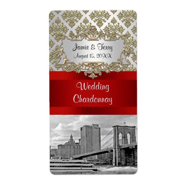 Etiqueta Rótulo de Vinho Dourado para Damáscaras Brancas da (Frente)