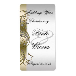 Etiqueta Rótulo de Vinho Formal de Casamento de Ornamentado