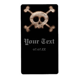 Etiqueta Rótulo de vinho para festa de Halloween com caveir