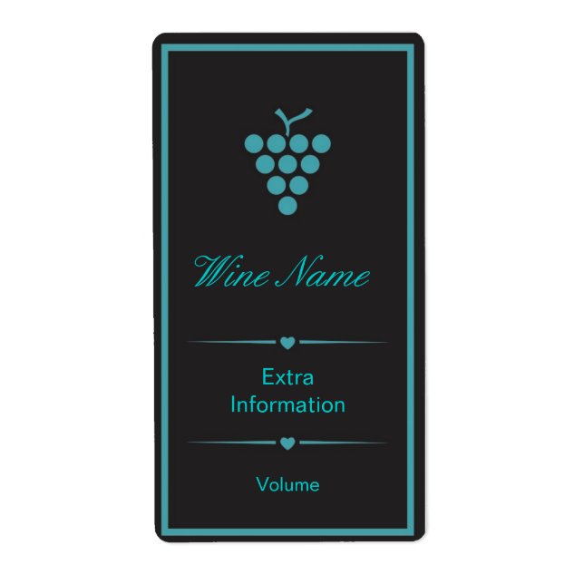 Etiqueta Rótulo de Vinho Preto Verde (Frente)