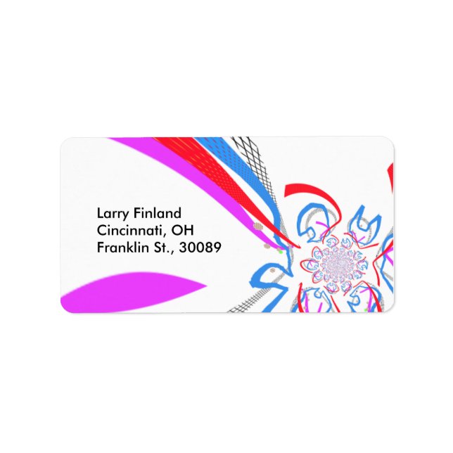 Etiqueta Rótulo desenhado com estilo de arte moderno (Frente)