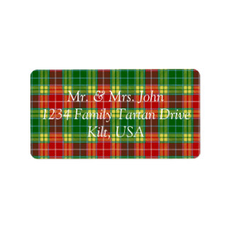 Etiqueta Rótulo do Buchanan Tartan