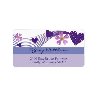 Etiqueta Rótulo do coração de Lila malva