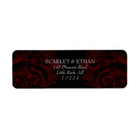 Rótulo do Coração Floral do Vampiro Gótico Vermelh