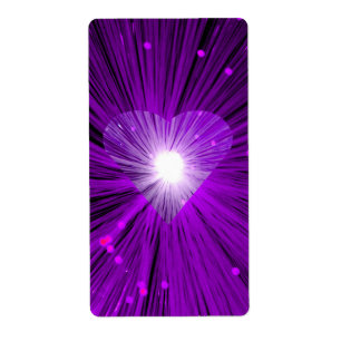 Etiqueta Rótulo do Coração Roxo