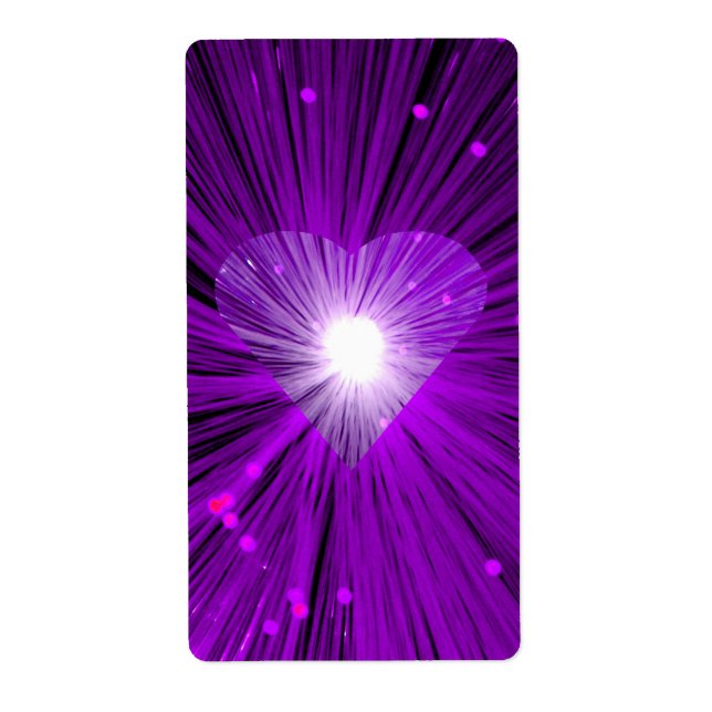 Etiqueta Rótulo do Coração Roxo (Frente)