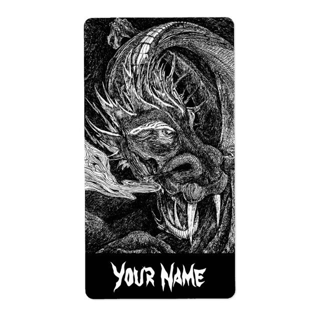 Etiqueta Rótulo do Dragão "Nome" grande (Frente)