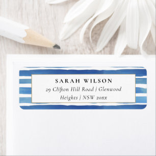 ETIQUETA RÓTULO DO ENDEREÇO DAS FITAS DE ÁGUA INDIGO AZUL