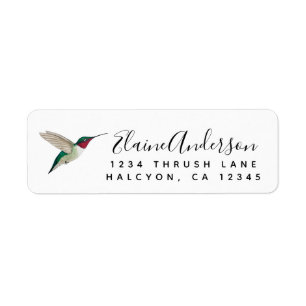 Etiqueta Rótulo do endereço de retorno de Hummingbird com