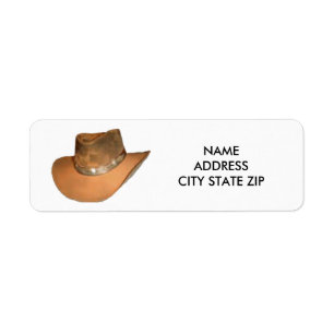 ETIQUETA RÓTULO DO ENDEREÇO DO COWBOY/COWGIRL HAT DE DEVO