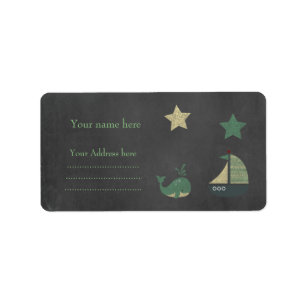 ETIQUETA RÓTULO DO ENDEREÇO DO TEMA NAUTICO