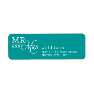 Etiqueta RÓTULO DO ENDEREÇO Mr & mrs tipografia azul