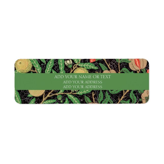 ETIQUETA RÓTULO DO ENDEREÇO: WILLIAM MORRIS POMEGRANATE (Frente)