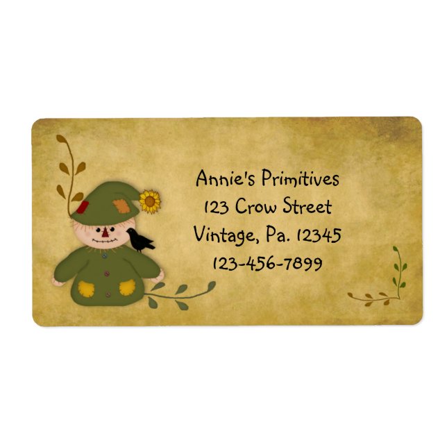 Etiqueta Rótulo do espantalho do País (Frente)