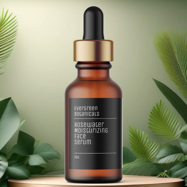 Etiqueta rótulo do frasco branco preto mínimo moderno (Criador carregado)