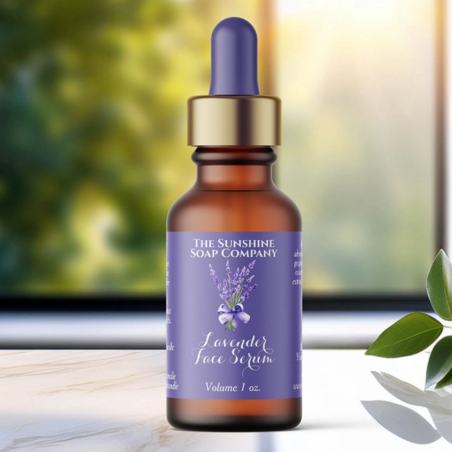 Etiqueta Rótulo do frasco do conta-gotas de Lavanda roxa 2, (Criador carregado)