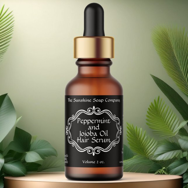 Etiqueta Rótulo do frasco do conta-gotas preto (Criador carregado)