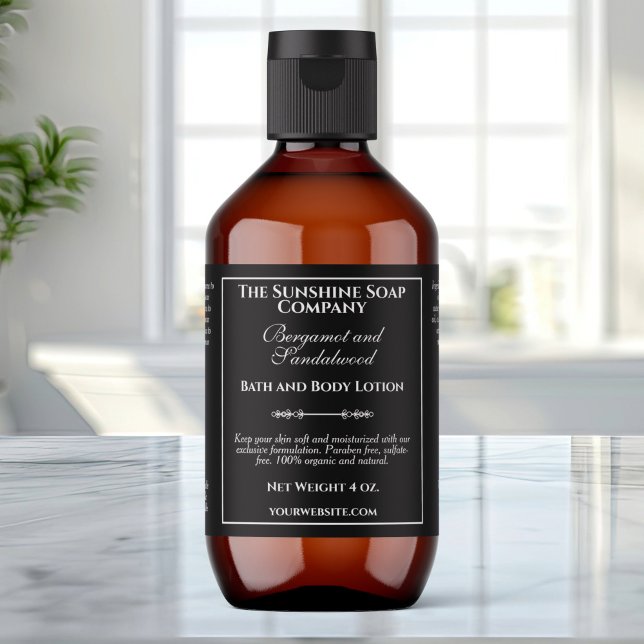 Etiqueta Rótulo do frasco do Cosmético Preto do Estilo Vint (Criador carregado)