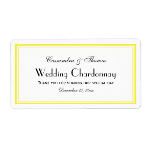 Etiqueta Rótulo do frasco do vinho H com formato amarelo e