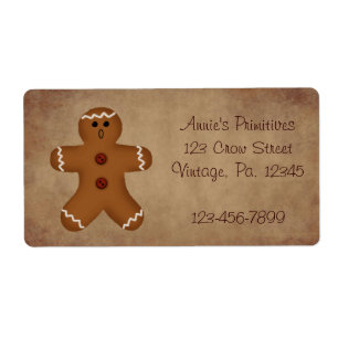 Etiqueta Rótulo do Homem de Gingerbread
