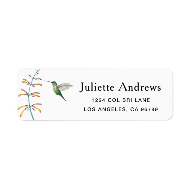Etiqueta Rótulo do Hummingbird (Frente)