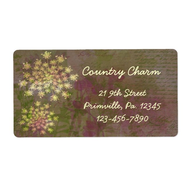 Etiqueta Rótulo do Lace da Rainha Anne (Frente)