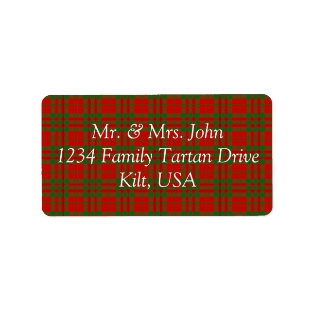 Etiqueta Rótulo do Livingston Tartan (Frente)