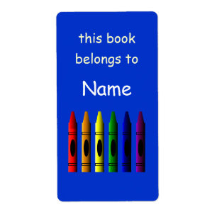 Etiqueta Rótulo do Livro da Escola Crayon