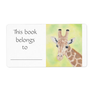 Etiqueta Rótulo do livro Giraffe