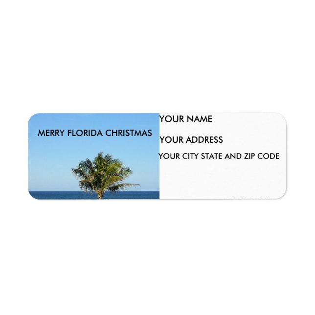 Etiqueta RÓTULO DO NATAL DA FLORIDA feliz (Frente)