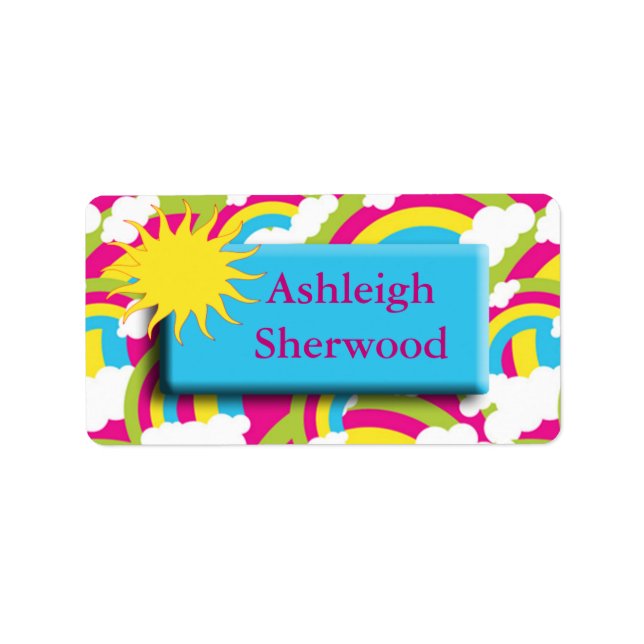 Etiqueta Rótulo do nome do Rainbow Sun (Frente)