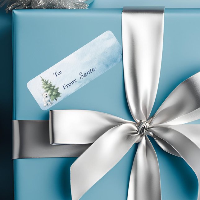 Etiqueta Rótulo do Presente de Natal da Woodland Artic Fox (Arctic fox woodland animal christmas gift sticker)