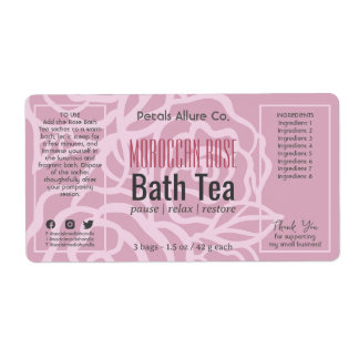 Etiqueta Rótulo do produto Bath Floral Rosa-Rosa-Rosa Dusky