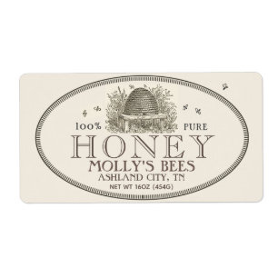 Etiqueta Rótulo do produto Honey Vintage Skep (horizontal)
