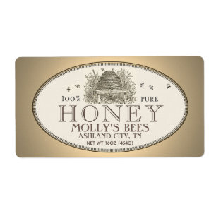 Etiqueta Rótulo do produto Skep da Honey Vintage (horizonta