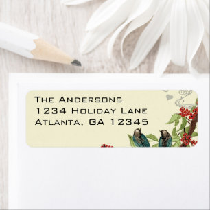 Etiqueta Rótulo do Ramo de Flor de Flores de Vintage Teal B