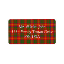 Rótulo do Tartan do Burns
