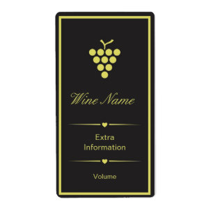 Etiqueta Rótulo do Vinho Amarelo Preto