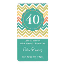 Rótulo do Vinho Chevron Teal (375 ml)